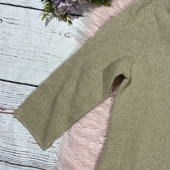Tommy Bahama Gold Metallic Split Hem Tunic Sweater - Picture 3 of 9